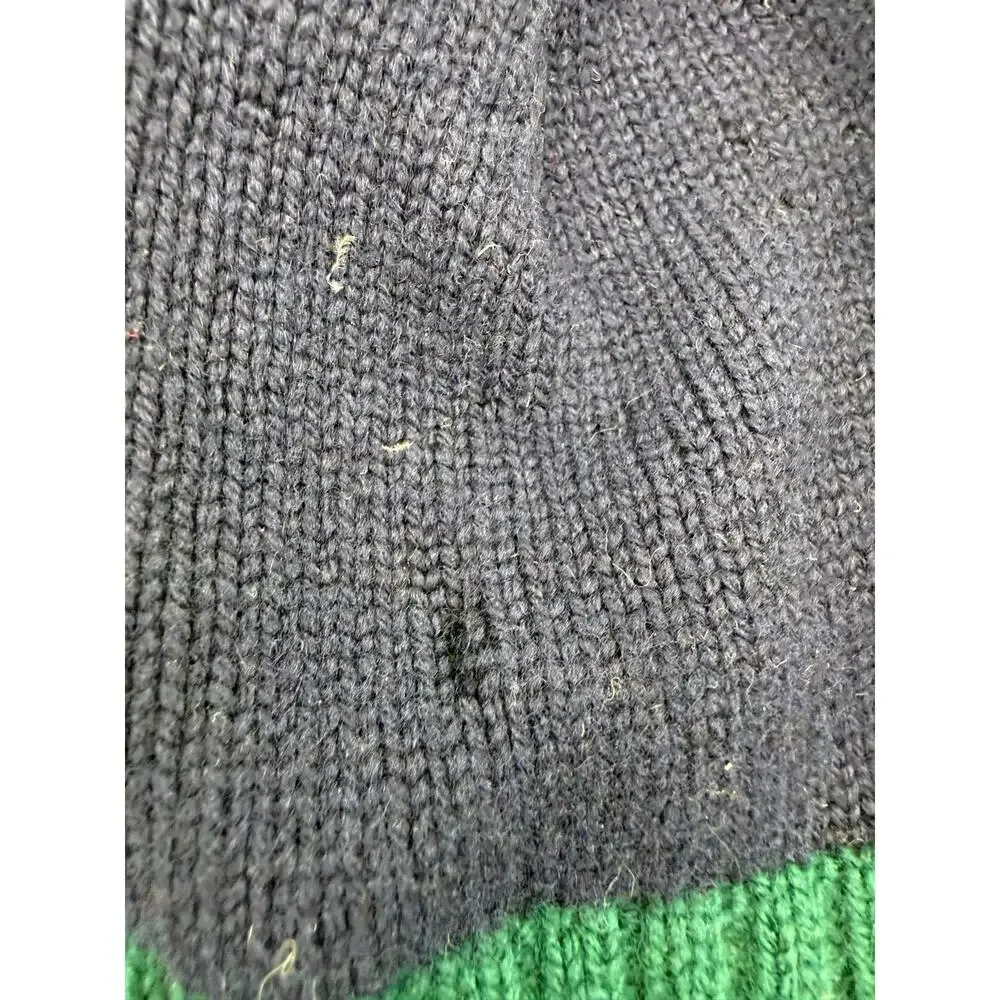 Ted Baker London Navy Burgundy Wool Pom Pom Beanie Hat 100% Wool